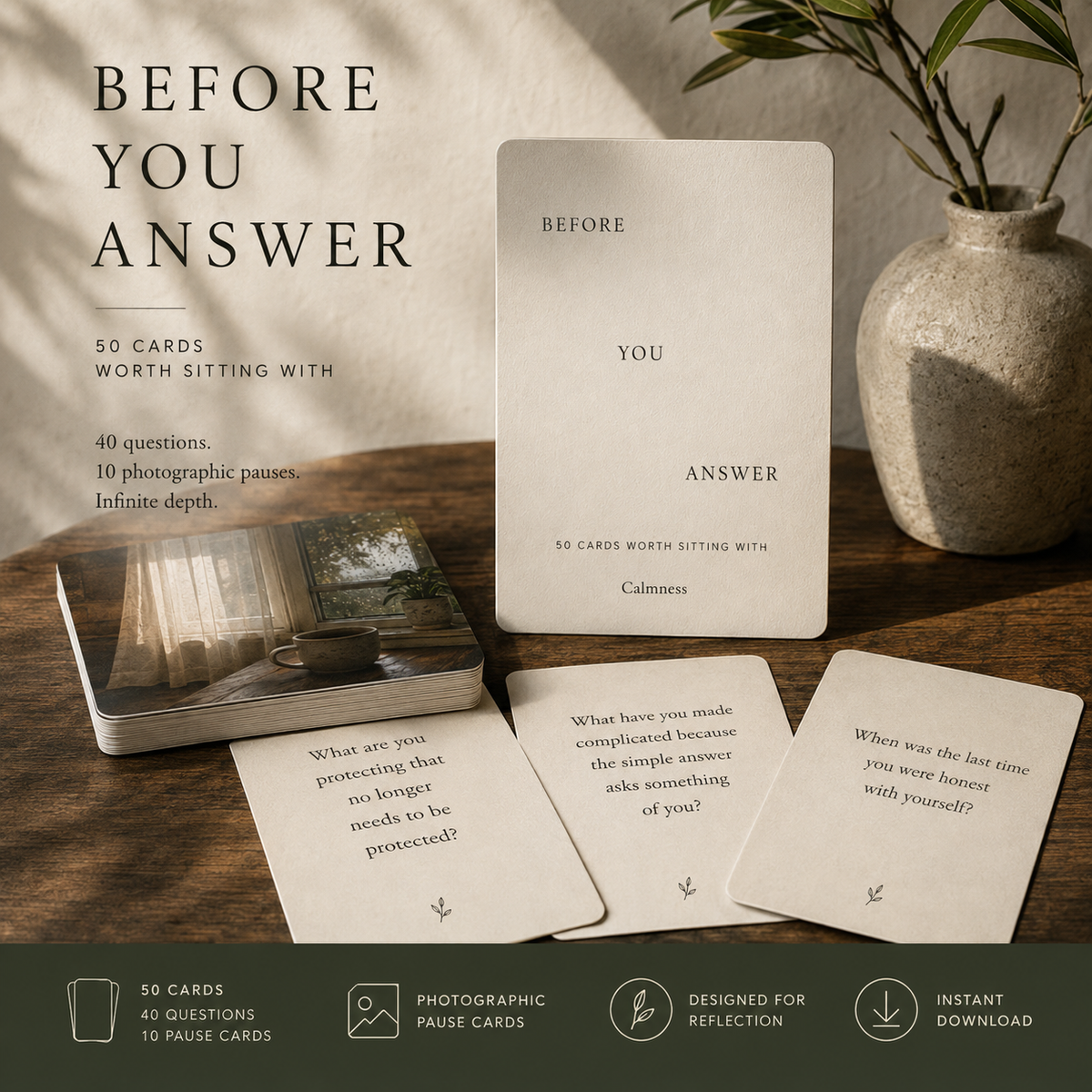 Before You Answer — 50 Cards Worth Sitting With