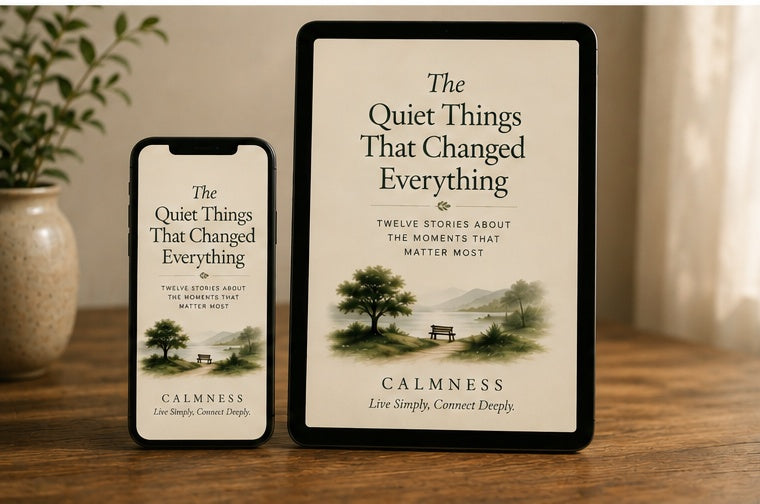 The Quiet Things That Changed Everything – digital mockup on phone and tablet