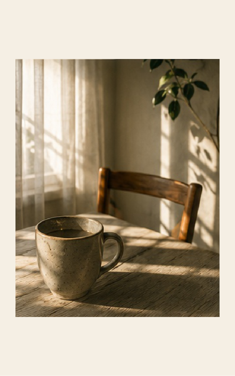 The Quiet Things journal shown on tablet and phone