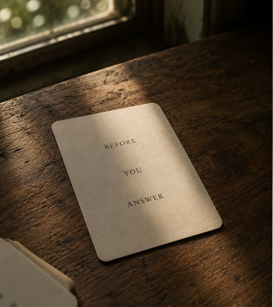 Before You Answer card - front
