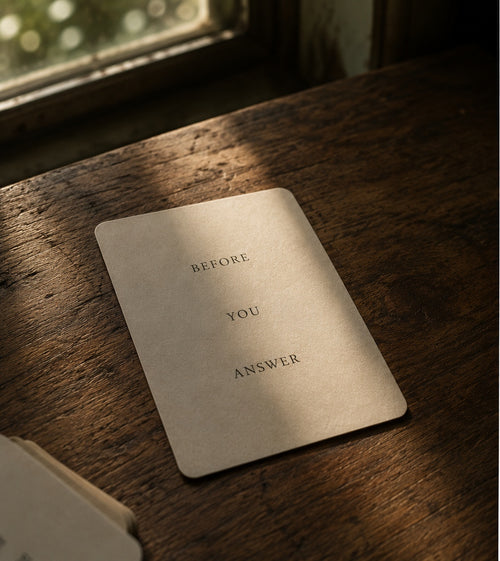 Before You Answer card - front